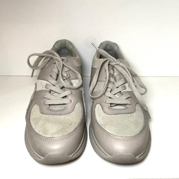 Everlane The Trainer Suede Leather Lace Up Sneakers Grey - Picture 4 of 9